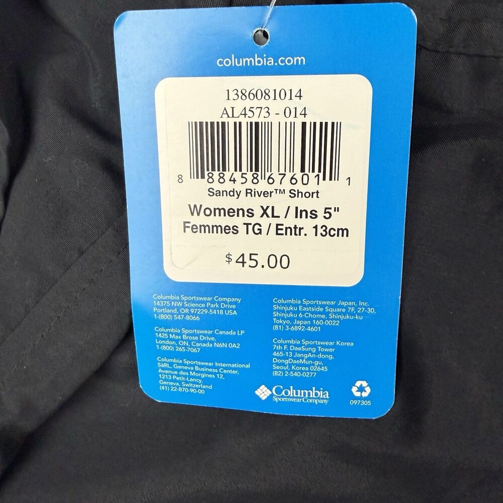 Columbia Shorts Women’s XL Black Nylon Outdoor Court 4.5” Inseam Drawstring - Picture 7 of 10